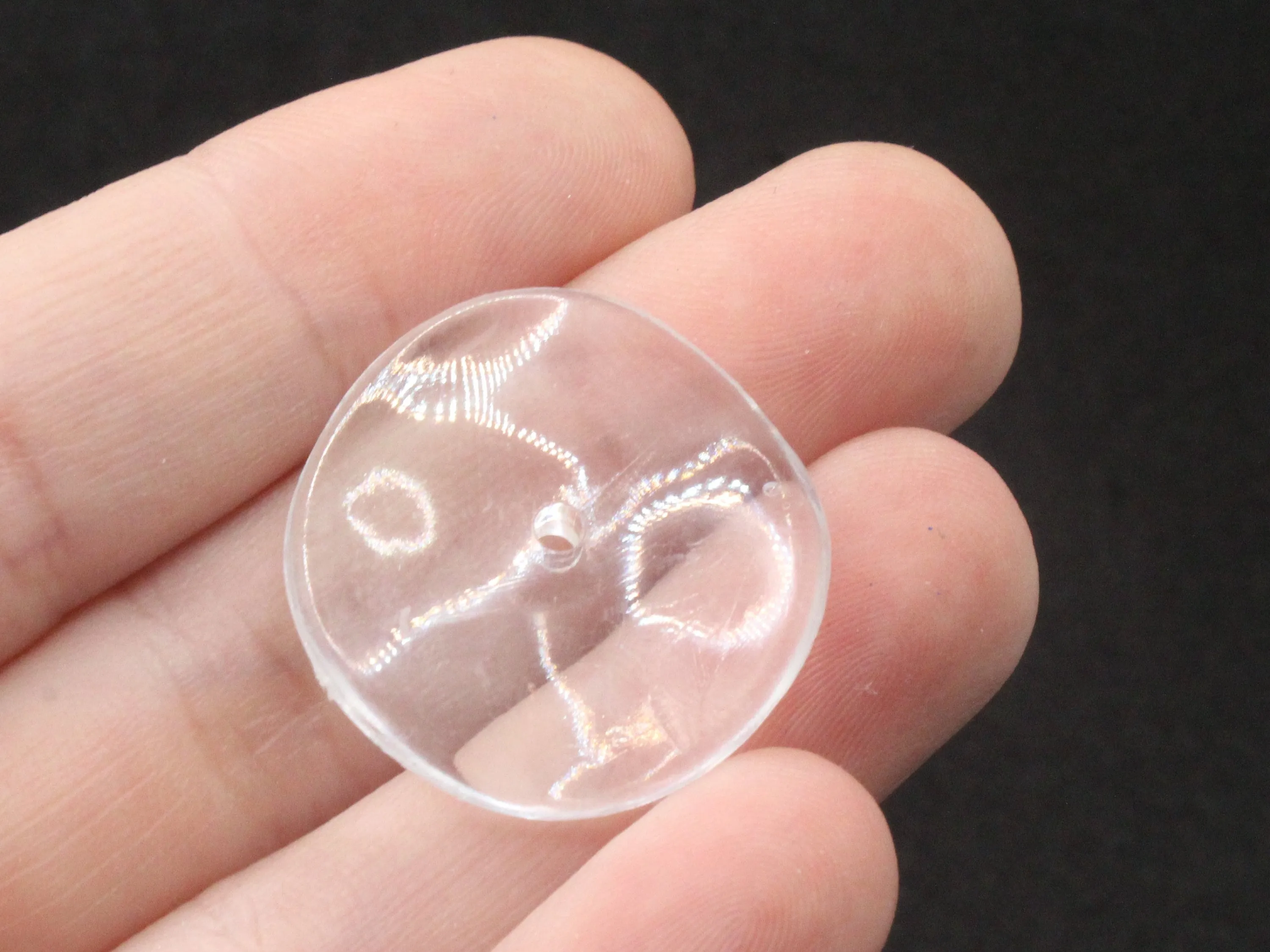 20 25mm Clear Disc Vintage Wavy Flat Round Acrylic Plastic Beads