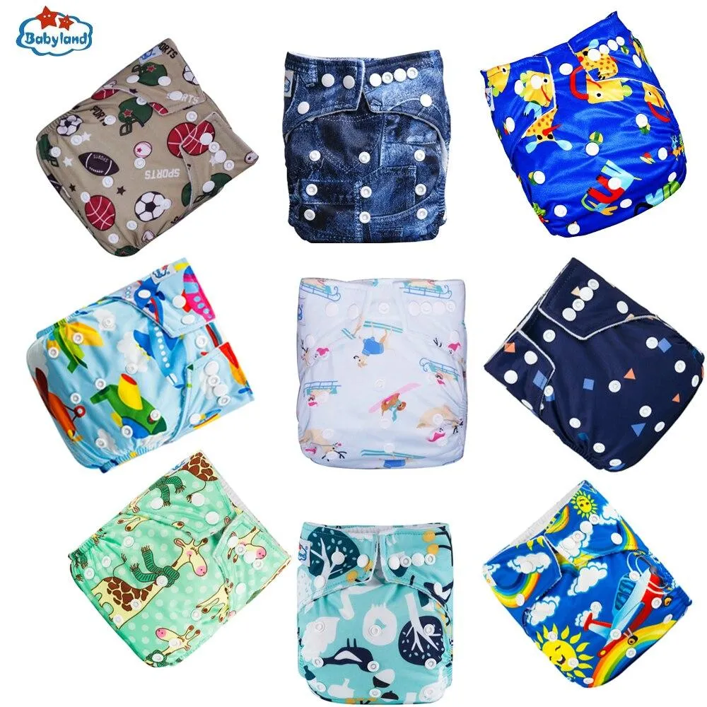 9pcs/set Baby Bamboo Ecological Eco-Friendly Reusable Cloth Adjustable Nappies