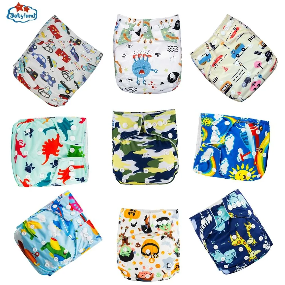 9pcs/set Baby Bamboo Ecological Eco-Friendly Reusable Cloth Adjustable Nappies