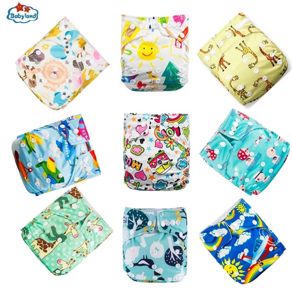 9pcs/set Baby Bamboo Ecological Eco-Friendly Reusable Cloth Adjustable Nappies