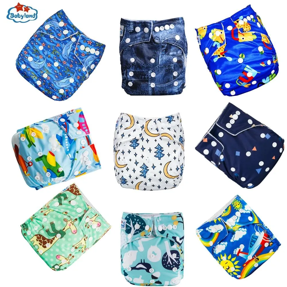 9pcs/set Baby Bamboo Ecological Eco-Friendly Reusable Cloth Adjustable Nappies