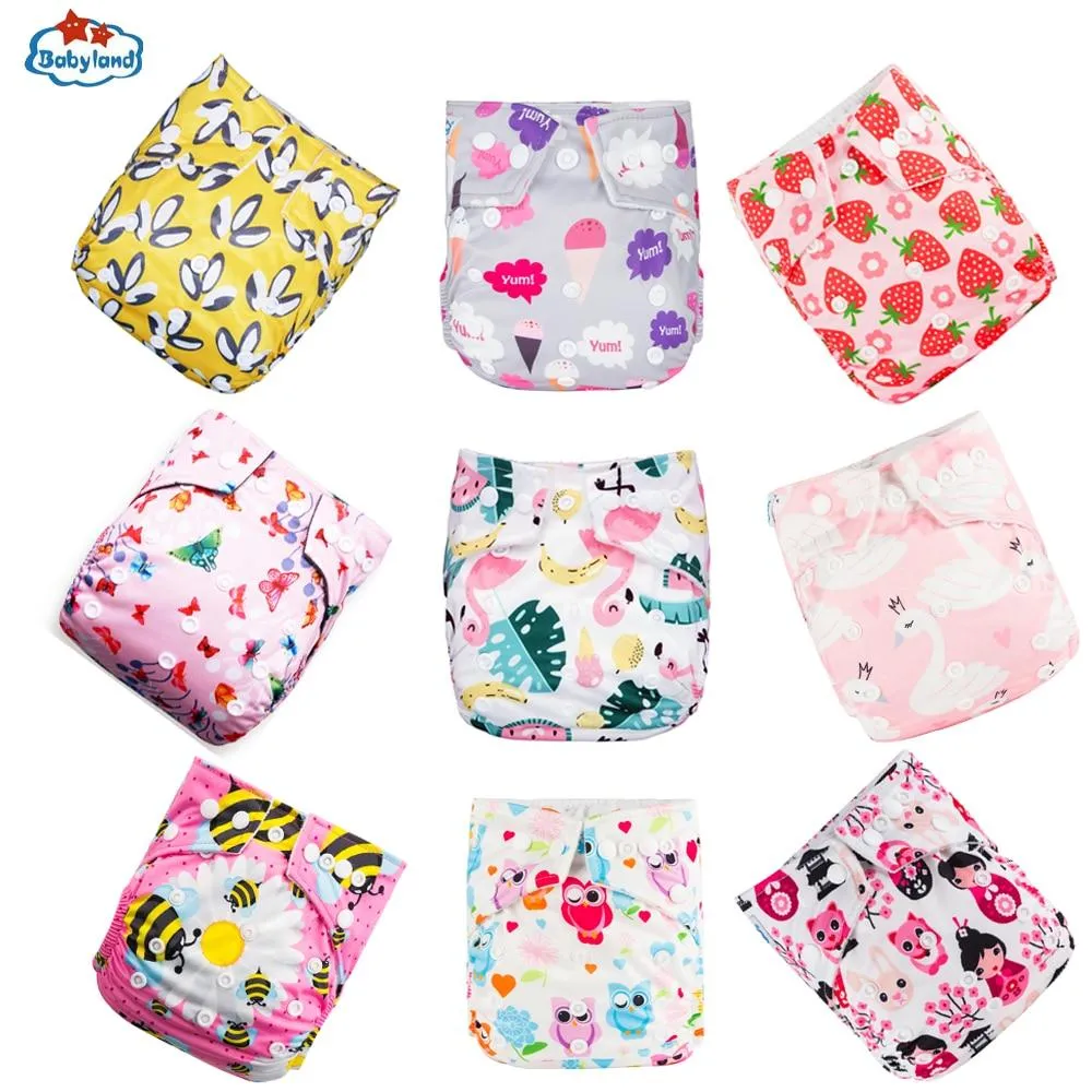 9pcs/set Baby Bamboo Ecological Eco-Friendly Reusable Cloth Adjustable Nappies