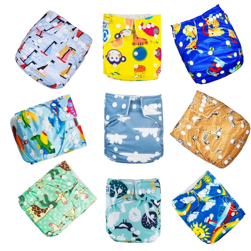 9pcs/set Baby Bamboo Ecological Eco-Friendly Reusable Cloth Adjustable Nappies