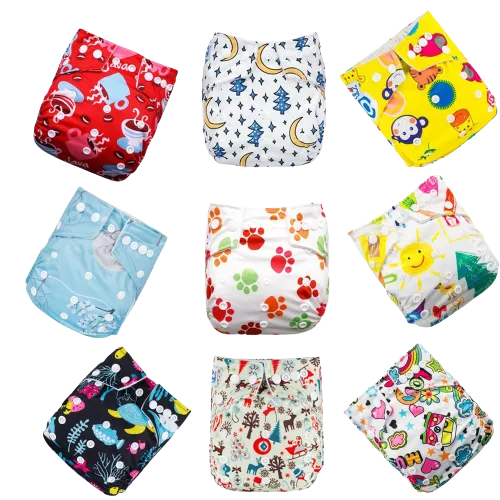 9pcs/set Baby Bamboo Ecological Eco-Friendly Reusable Cloth Adjustable Nappies