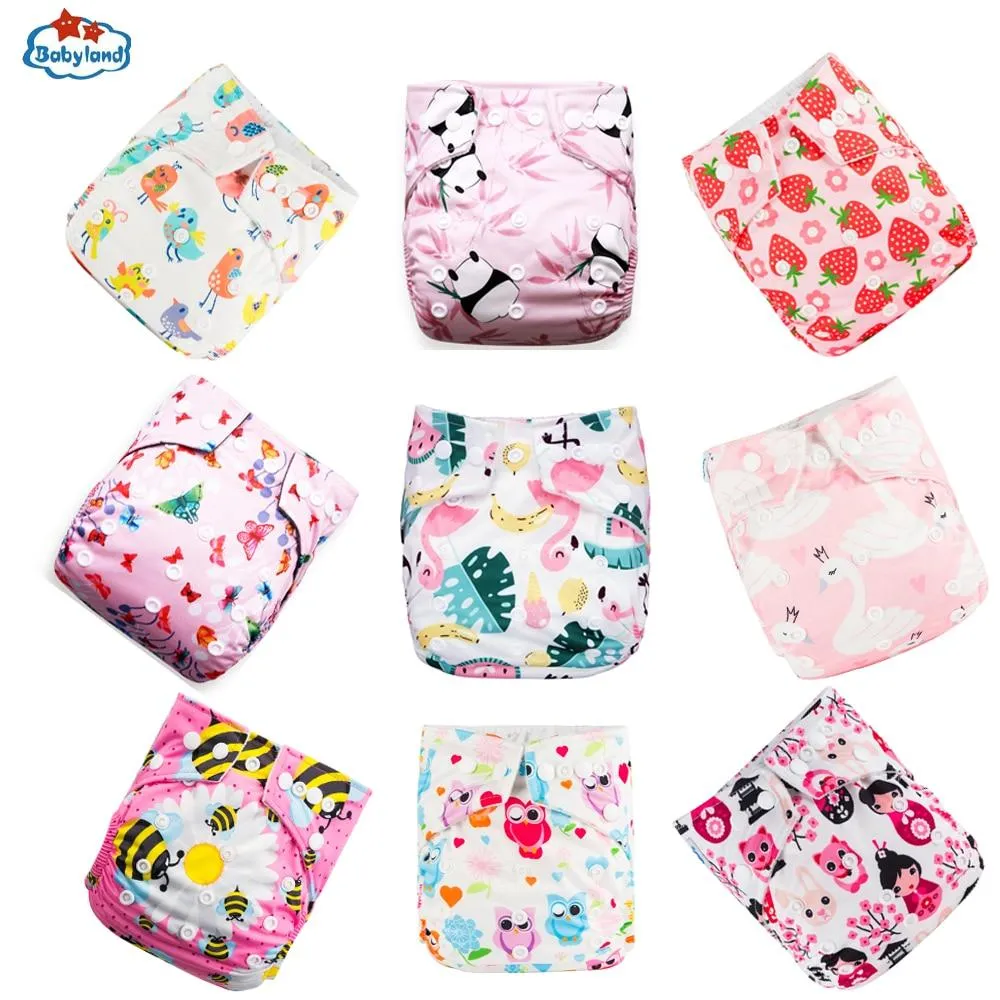 9pcs/set Baby Bamboo Ecological Eco-Friendly Reusable Cloth Adjustable Nappies
