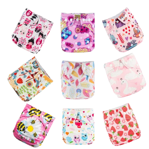 9pcs/set Baby Bamboo Ecological Eco-Friendly Reusable Cloth Adjustable Nappies