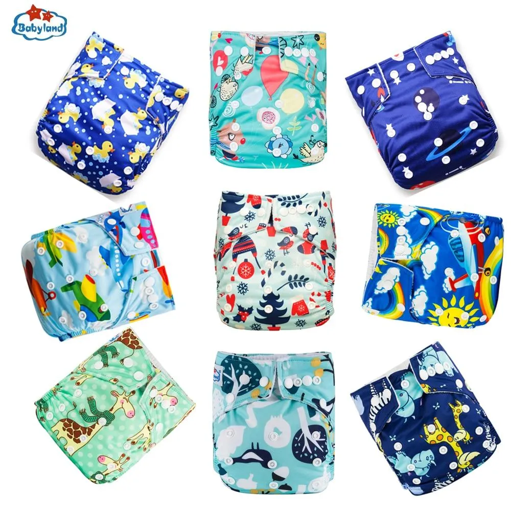 9pcs/set Baby Bamboo Ecological Eco-Friendly Reusable Cloth Adjustable Nappies