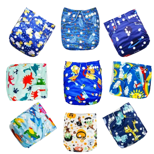 9pcs/set Baby Bamboo Ecological Eco-Friendly Reusable Cloth Adjustable Nappies
