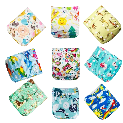 9pcs/set Baby Bamboo Ecological Eco-Friendly Reusable Cloth Adjustable Nappies