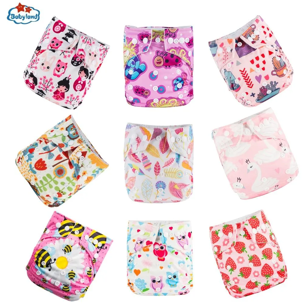 9pcs/set Baby Bamboo Ecological Eco-Friendly Reusable Cloth Adjustable Nappies