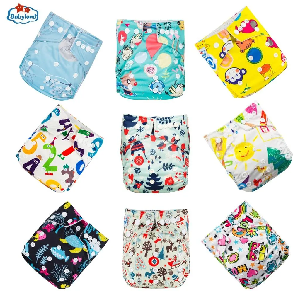 9pcs/set Baby Bamboo Ecological Eco-Friendly Reusable Cloth Adjustable Nappies