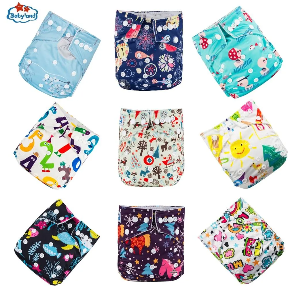9pcs/set Baby Bamboo Ecological Eco-Friendly Reusable Cloth Adjustable Nappies