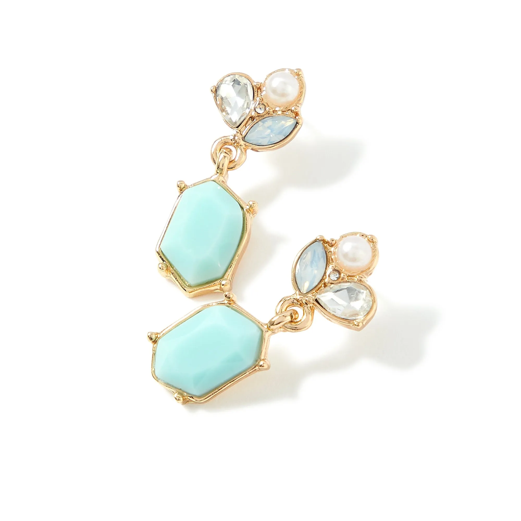 Accessorize London Women's Romantic Ramble Pearl & Crystal Drop Earrings