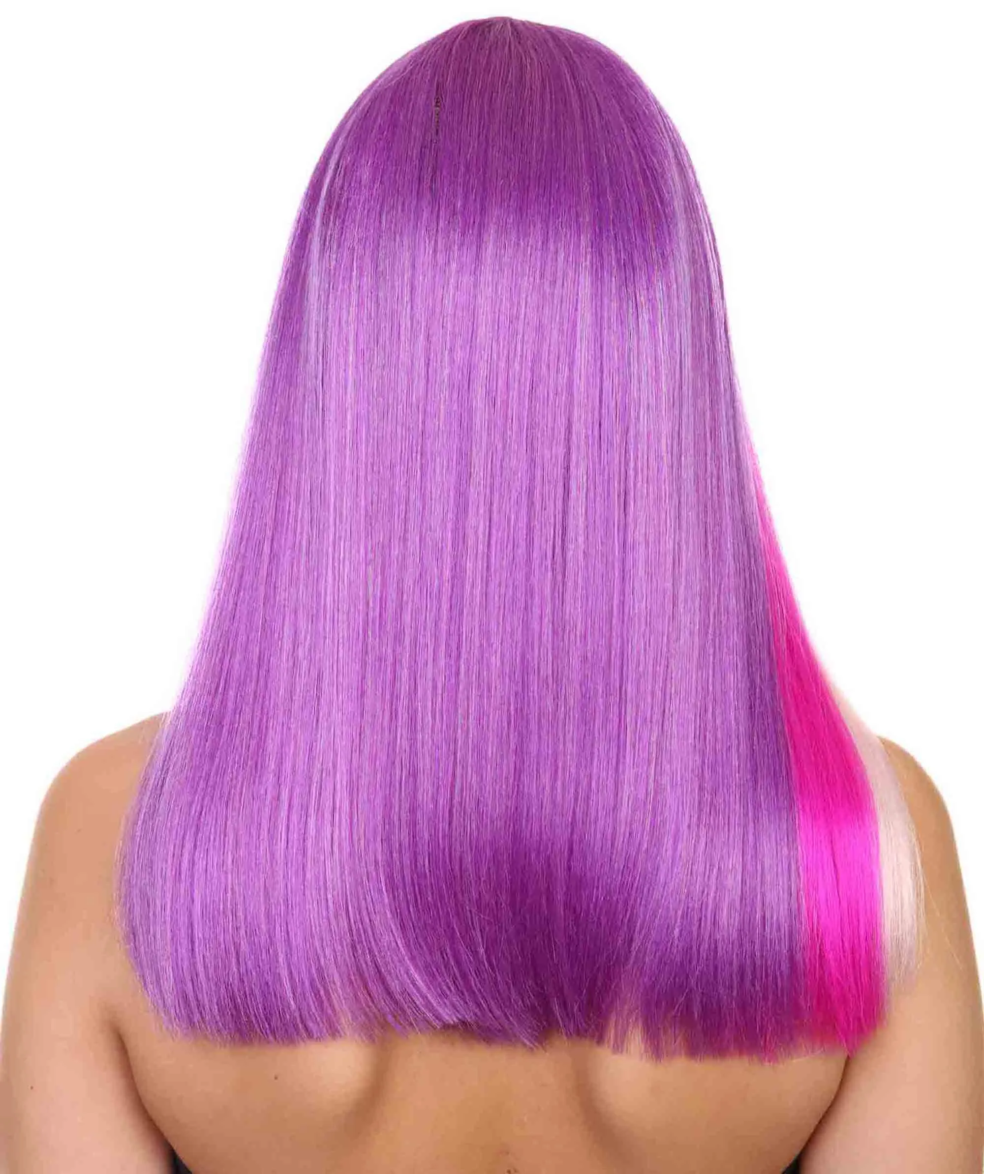 Adult Women's 17" Inch Medium Length Halloween Colorful Pony Costume Wig, Synthetic Soft Fiber Brony MultiColor Hair, Perfect for your next Festival and Group Anime Party!