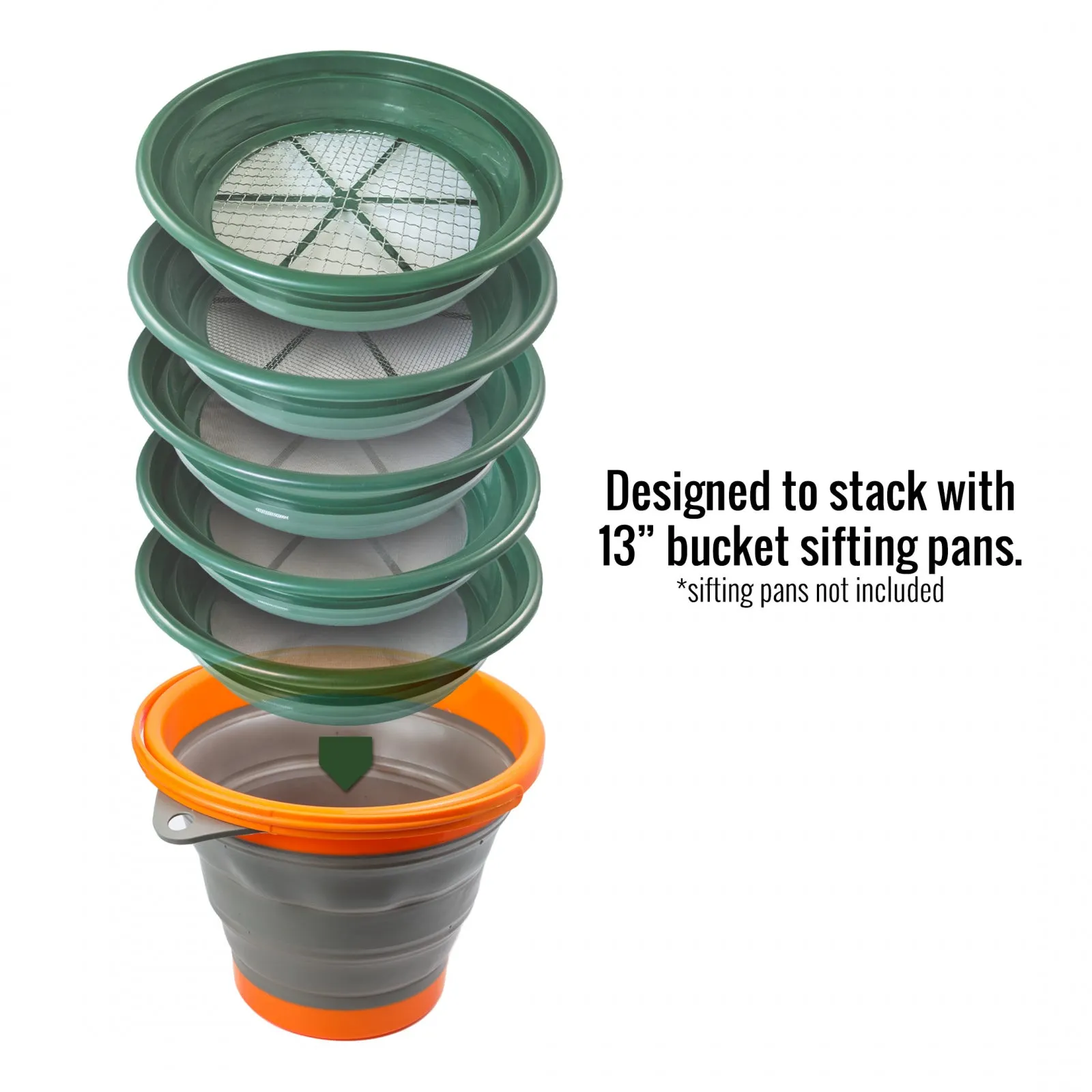 ASR Outdoor 1/4" Classifier Screen Set with 10L Collapsible Bucket Gold Panning Kit