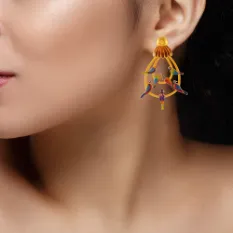 Beautiful 22k Gold Earrings Designed With Delicate Bird Details
