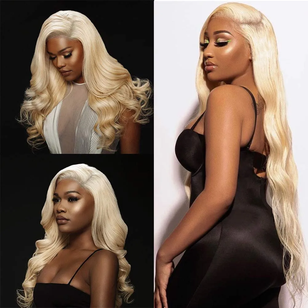 Body Wave 613 Blonde Color Bundles with 13x4 Lace Frontal Human Virgin Hair Pack