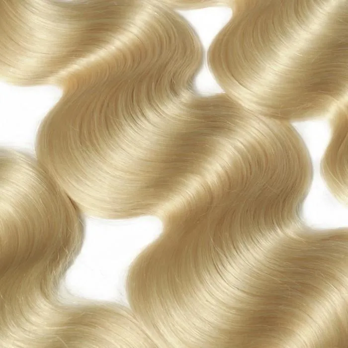 Body Wave 613 Blonde Color Bundles with 13x4 Lace Frontal Human Virgin Hair Pack