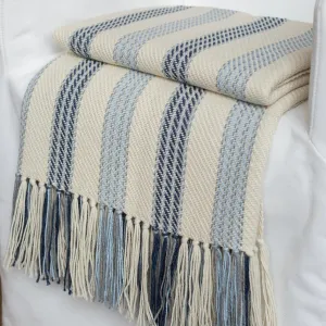 Buoy Blue Handwoven Alpaca Throw