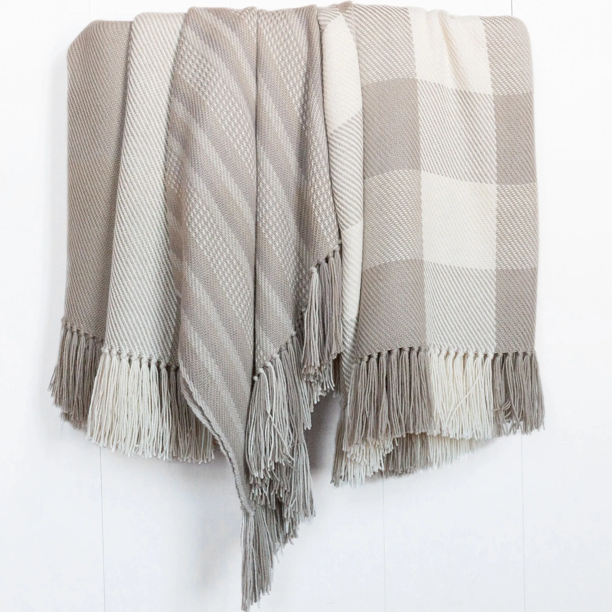 Camel Stripe Handwoven Alpaca Throw