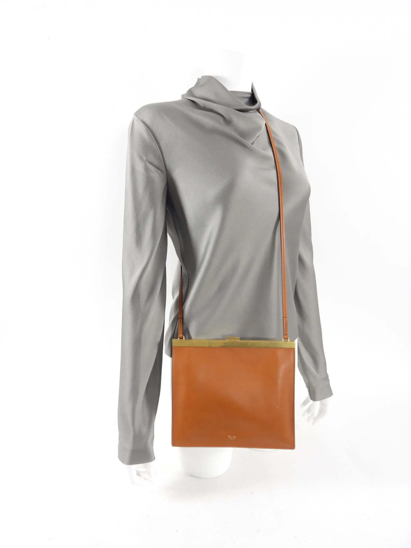 Celine Caramel Smooth Calfskin Mini Clasp Bag