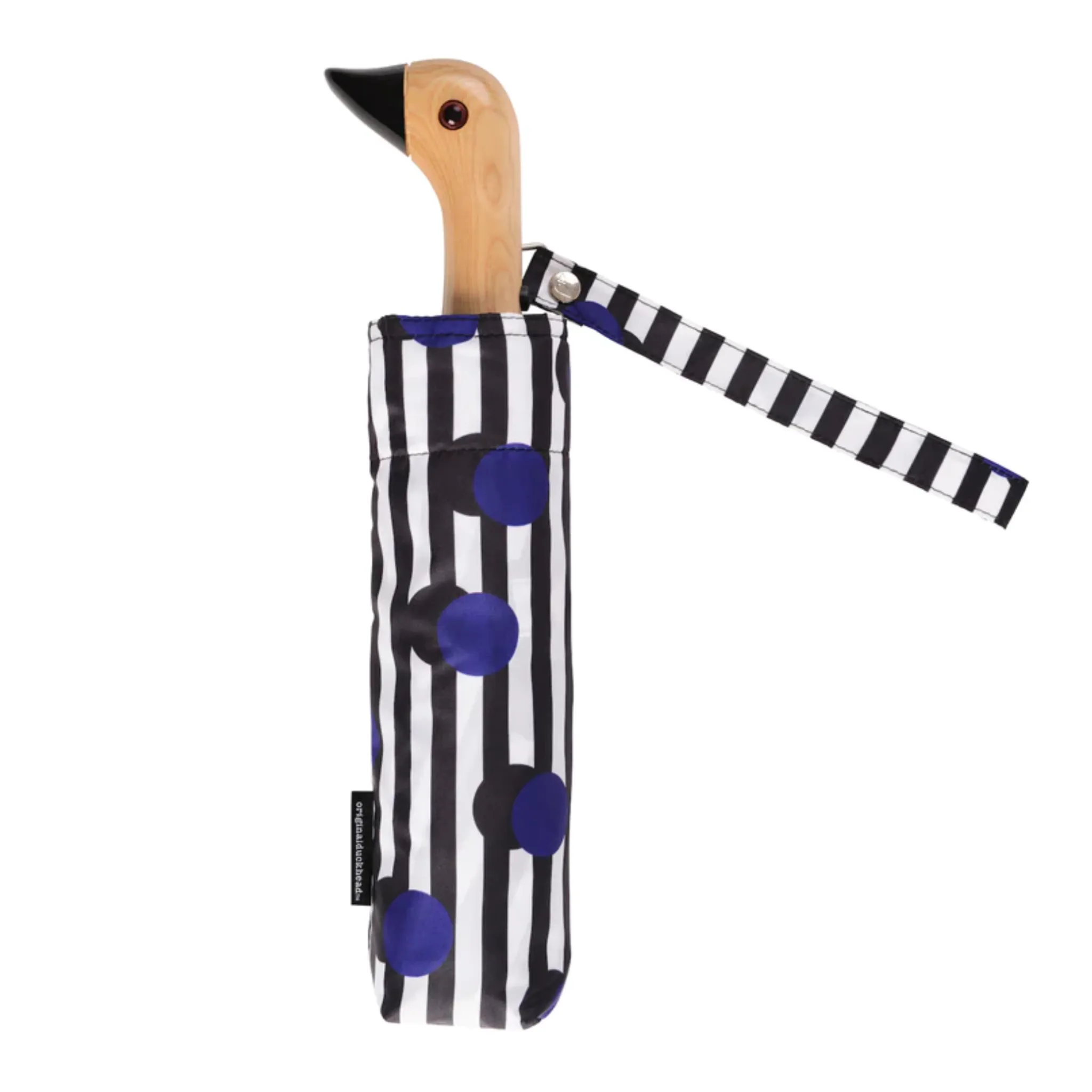 Compact Eco-Friendly Umbrella- Polkastripe