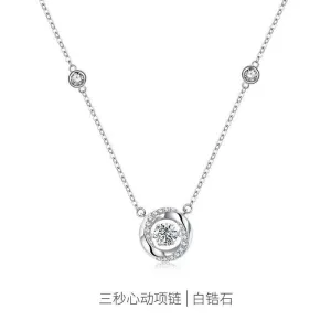 Faux Shining Stone Silver Necklace