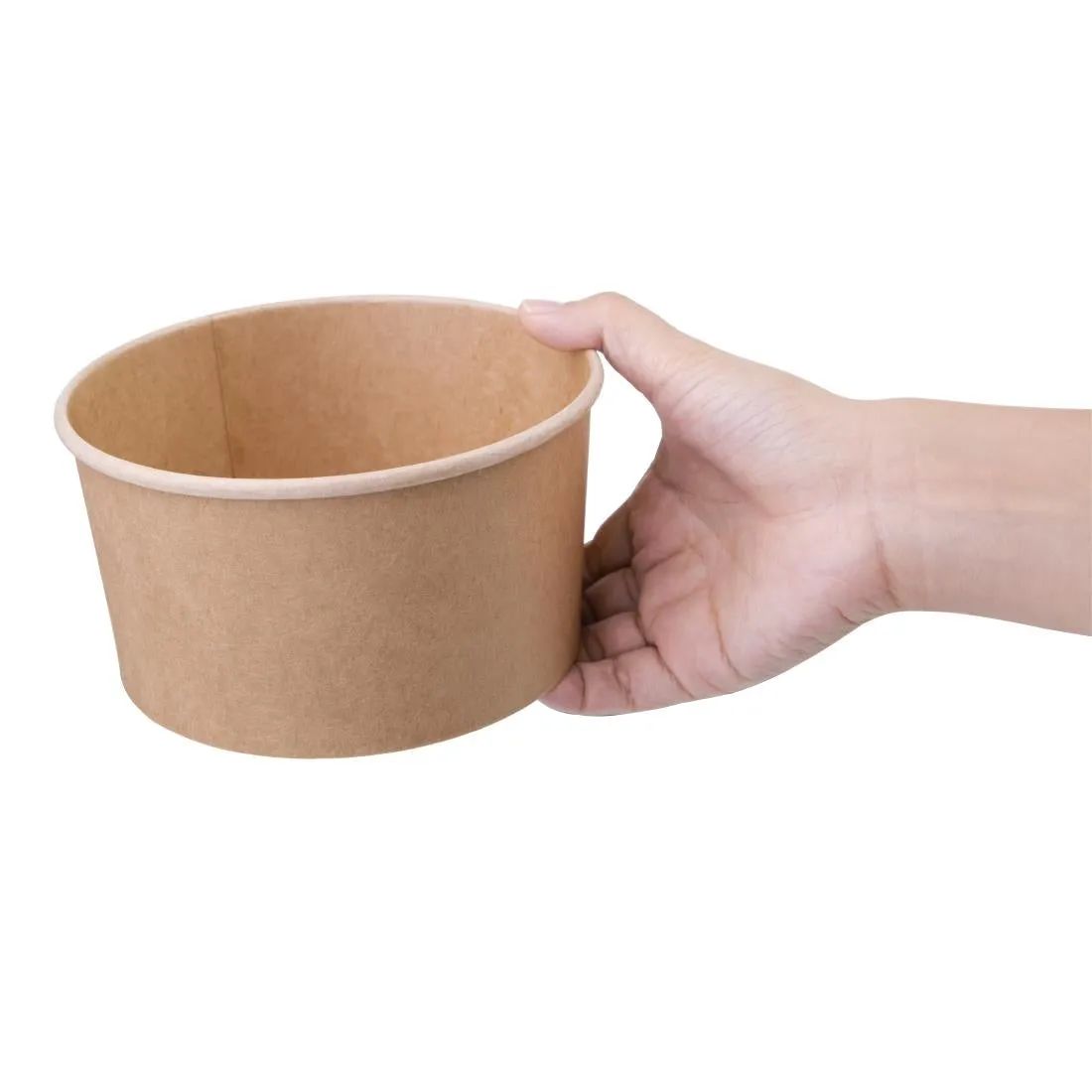 FB198 Fiesta Green Compostable Round Kraft Salad Bowls 1000ml / 35oz (Pack of 300)