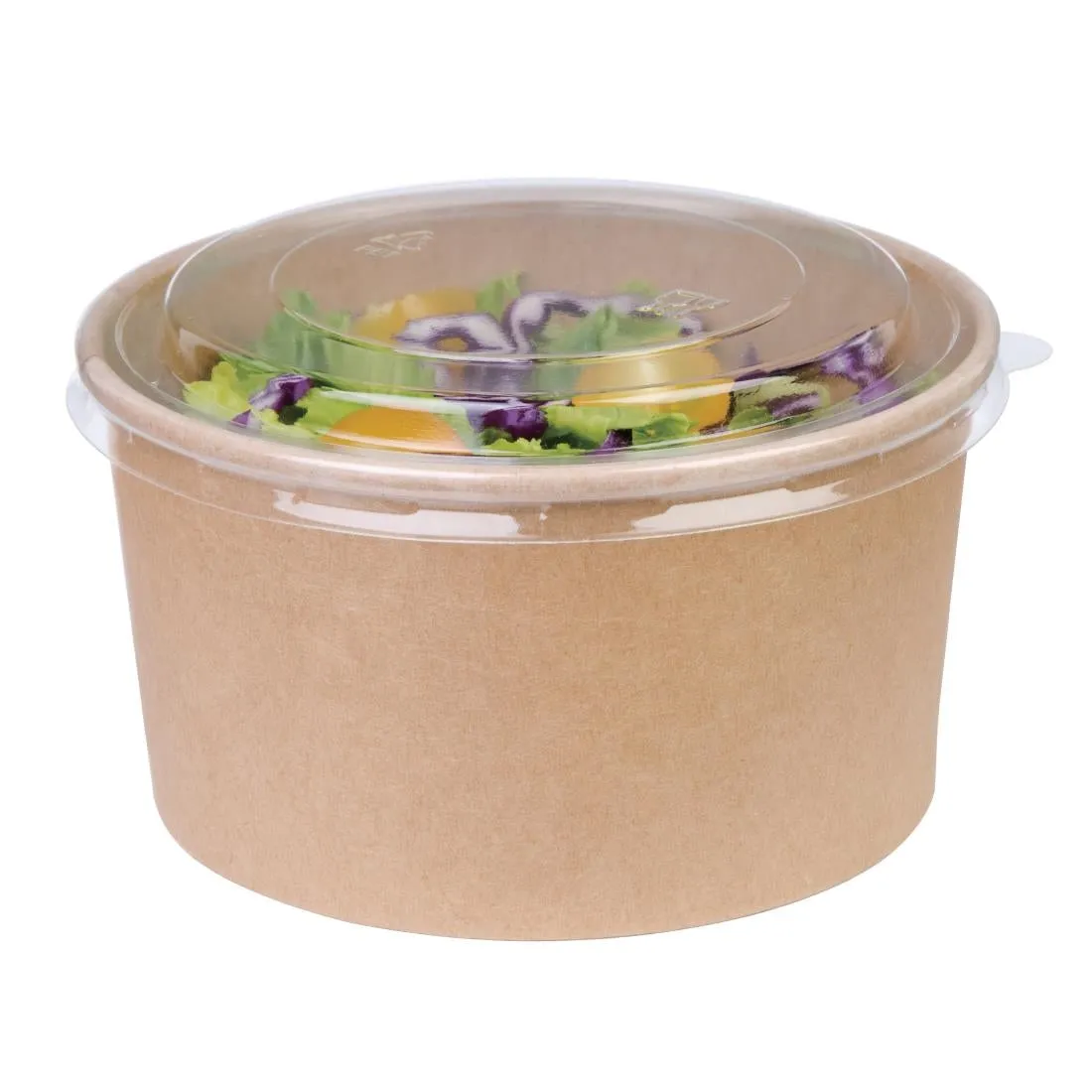 FB198 Fiesta Green Compostable Round Kraft Salad Bowls 1000ml / 35oz (Pack of 300)