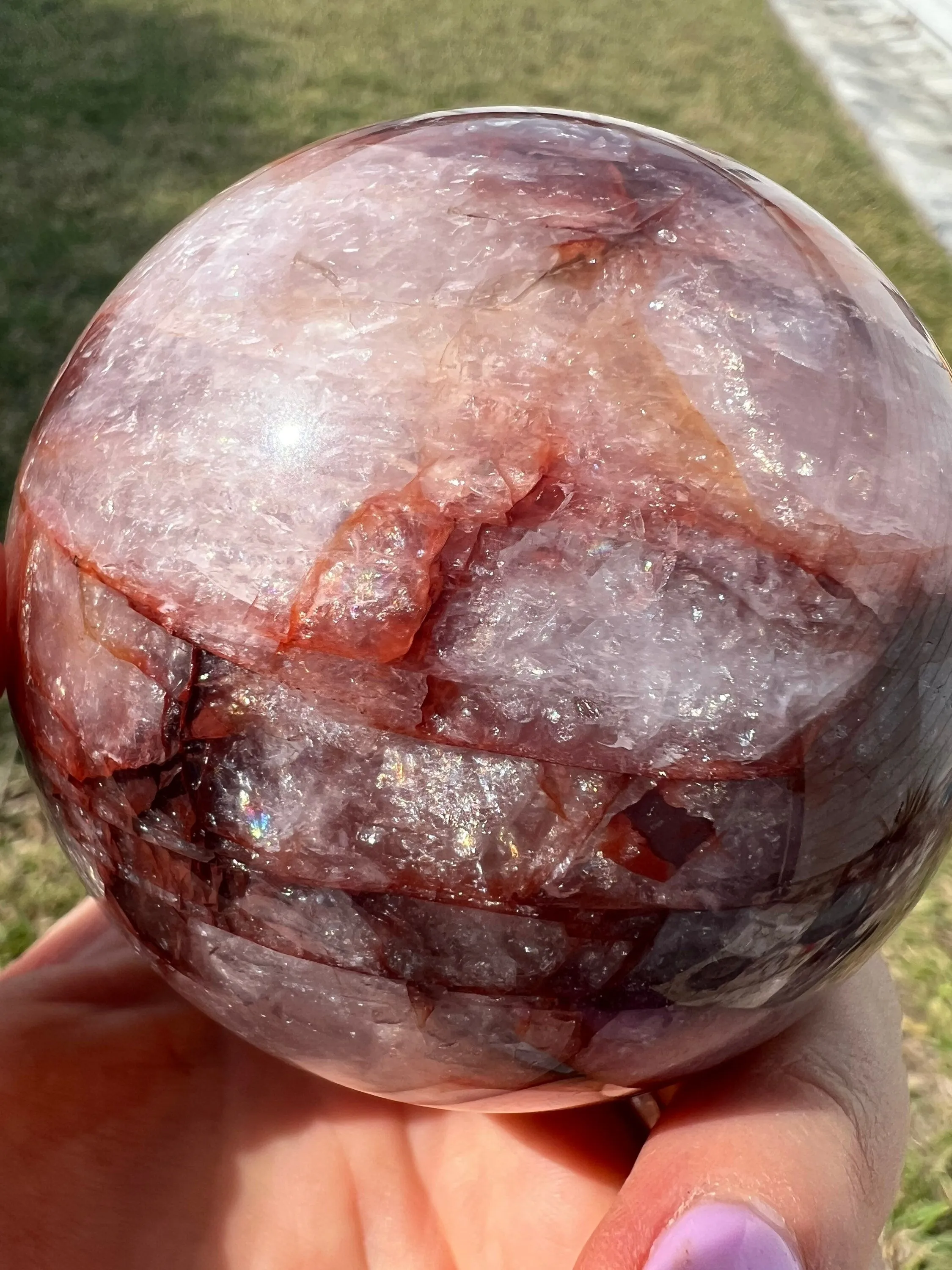 Fire Quartz 74mm sphere