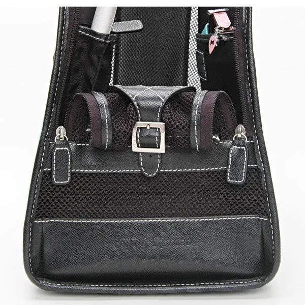 Fuschia Vintage Wool & Black Leather Carrier