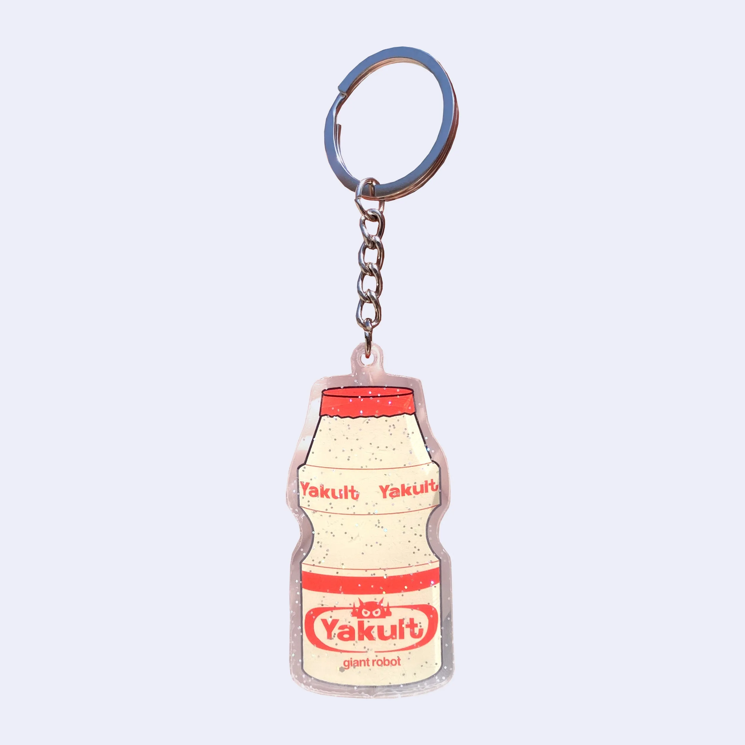 Giant Robot - Yakult Glitter Charm Keychain