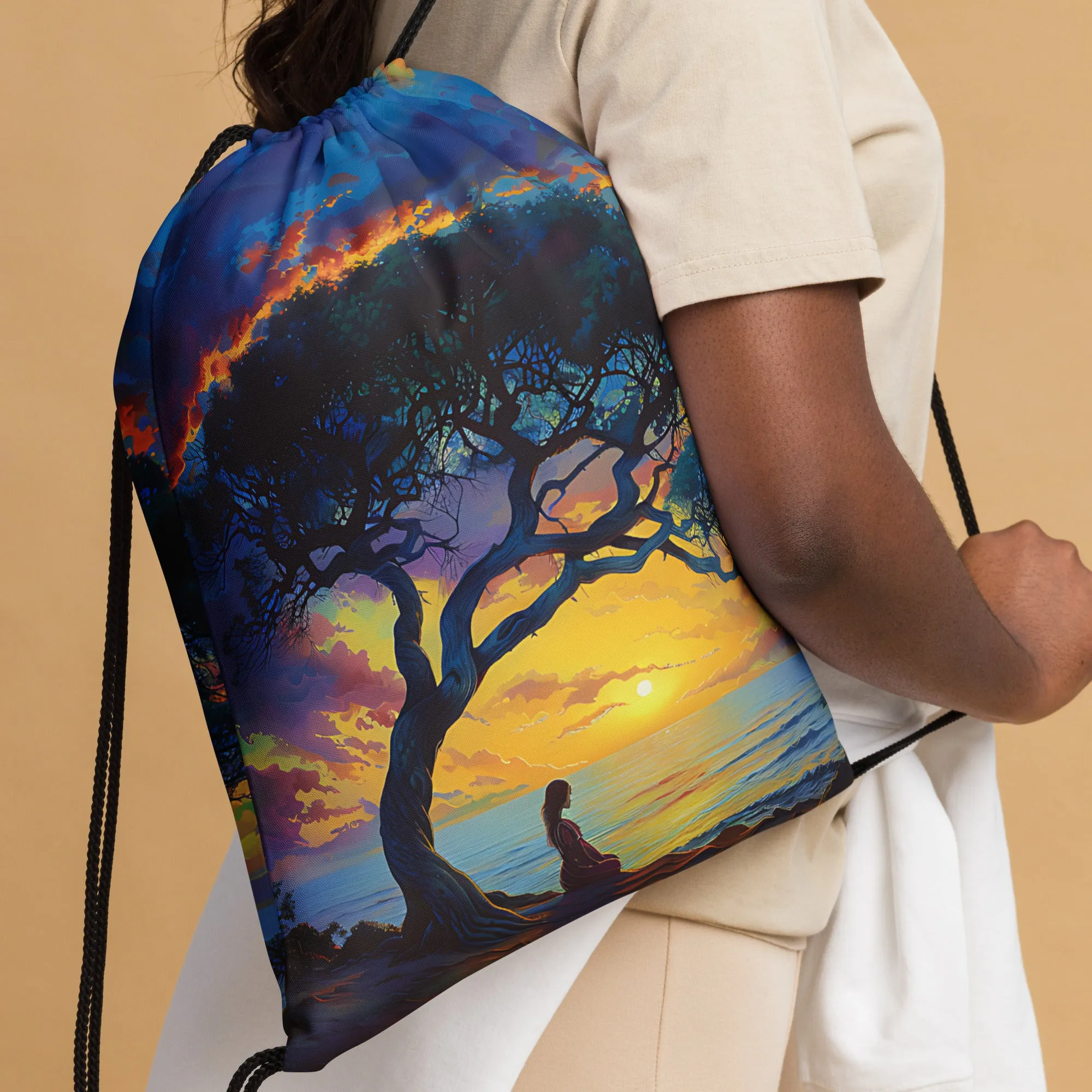 Gleaming Serenity Drawstring bag