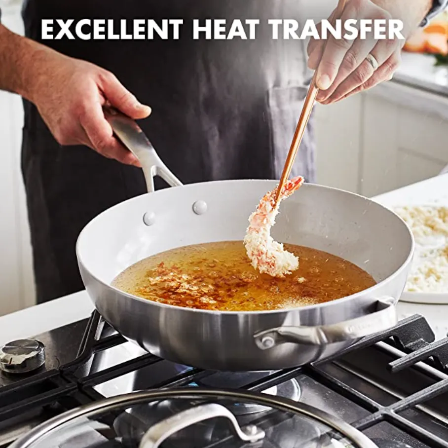Greenpan Venice Pro Ceramic Nonstick Wok Pan With Lid – 12"