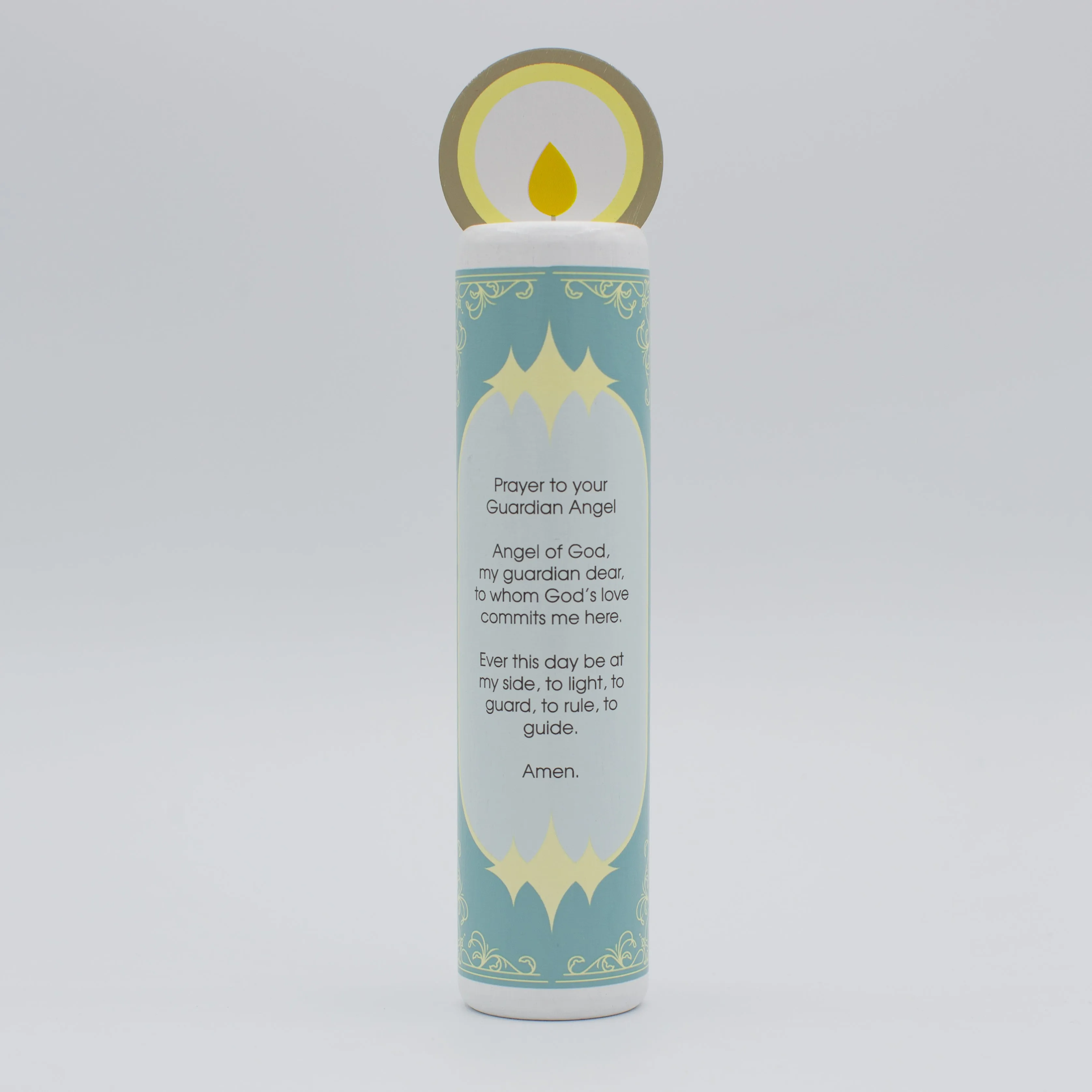 Guardian Angel (boy) Wooden Prayer Candle