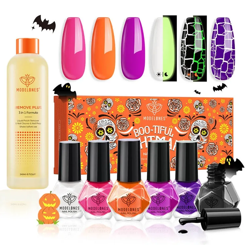 Halloween Cracked Nail Polish Mini Set & PleaSCENT Removal Plus Liquid Duo