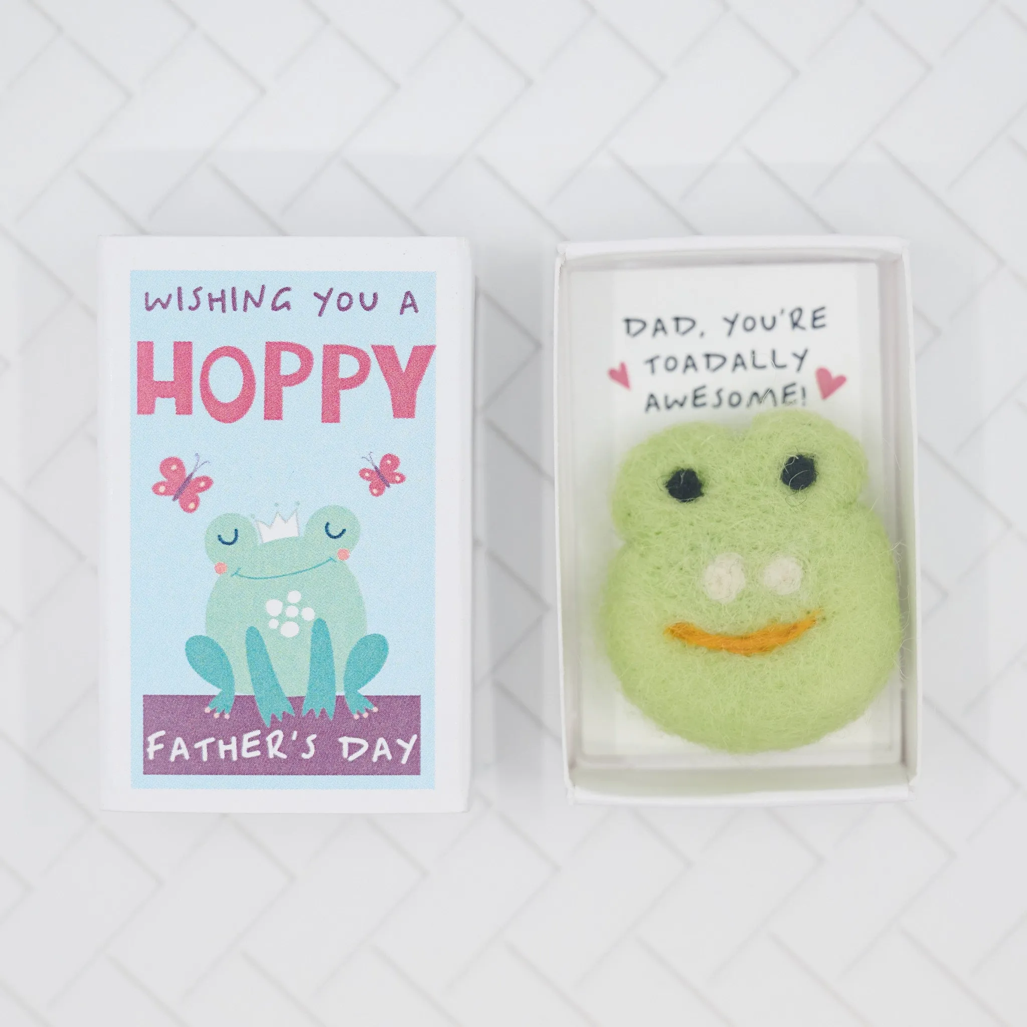 Hoppy Father's Day wool felt frog