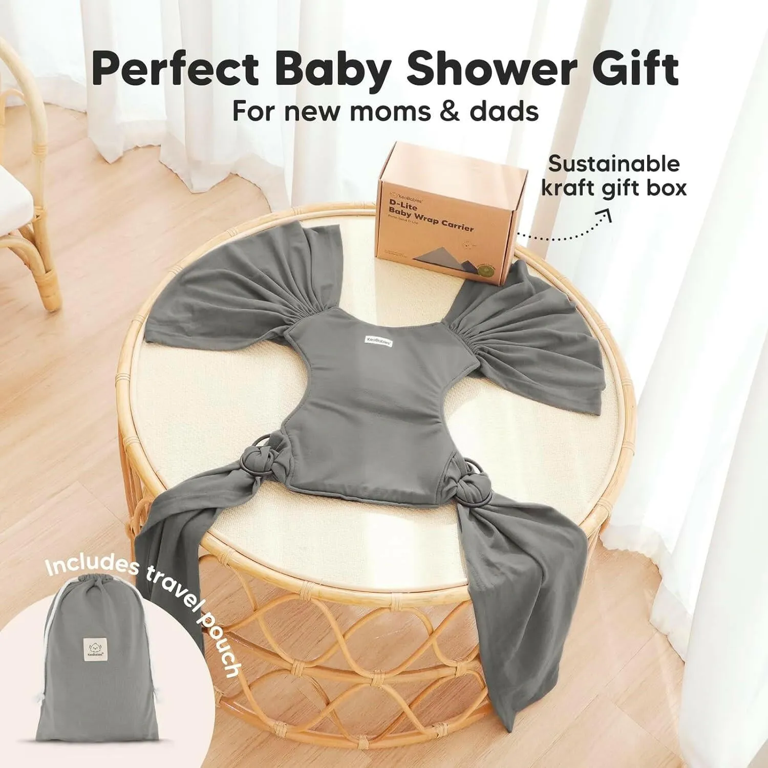 KeaBabies Baby D-Lite Wrap Carrier