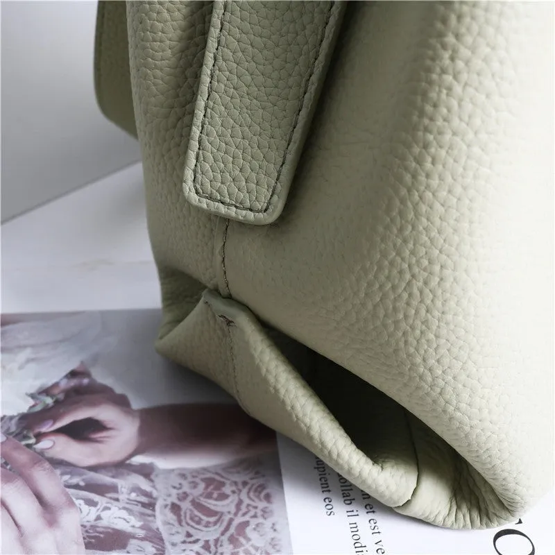Leather Bucket Tote Bag