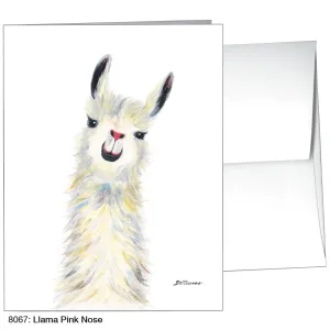 Llama Pink Nose, Greeting Card (8067)