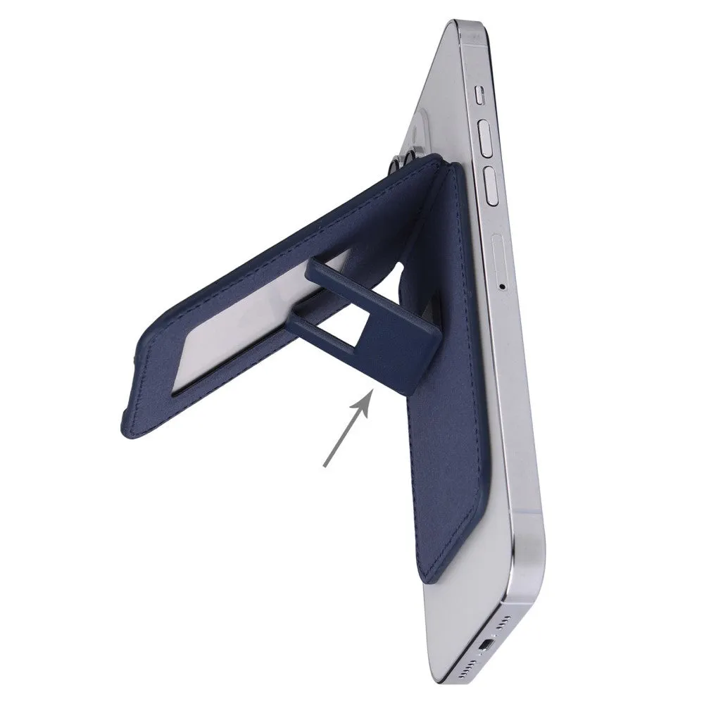 Magnetic MagSafe Leather Wallet Credit Card Holder   Kickstand Stand - Dark Purple