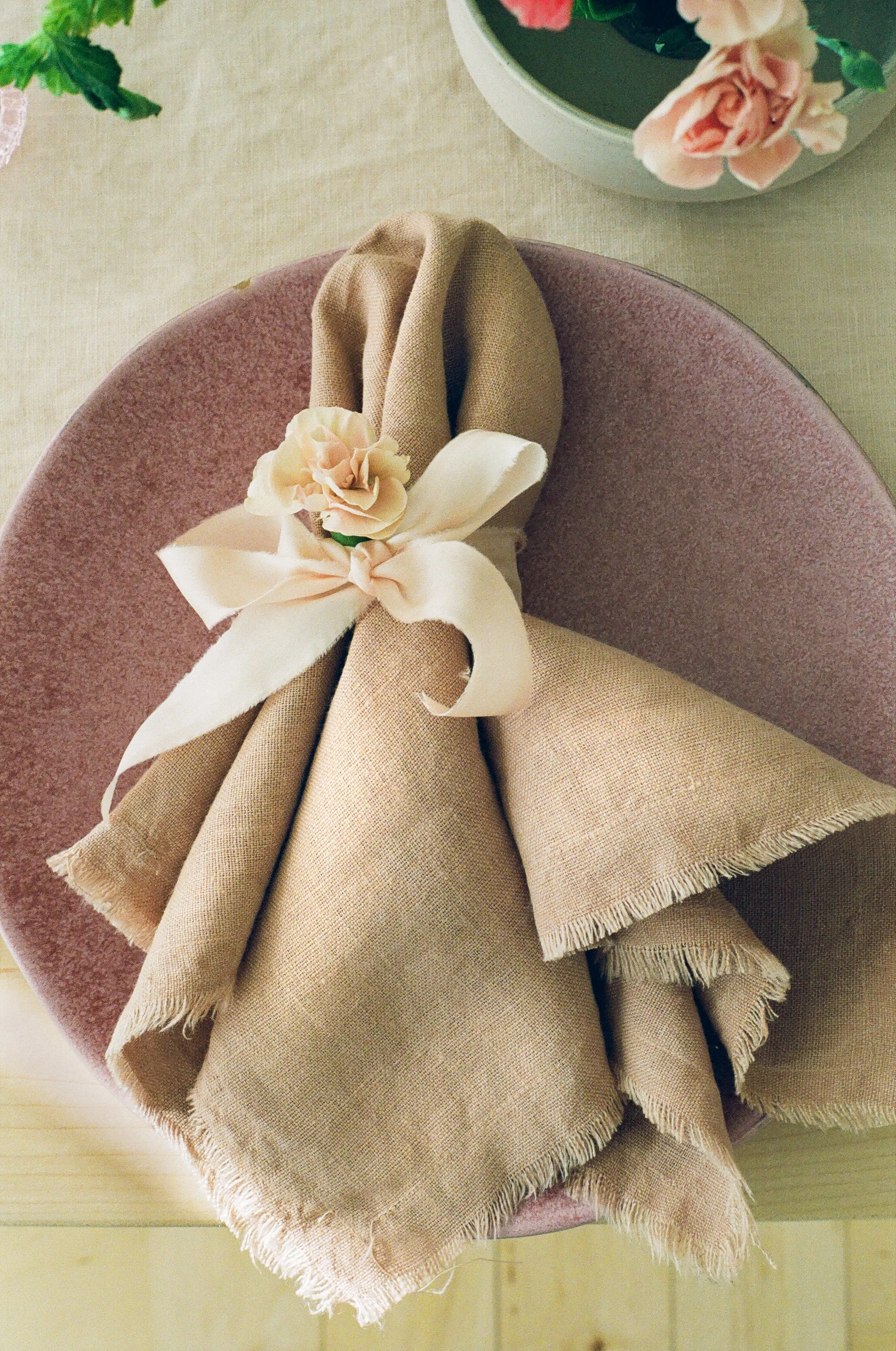 Mauve Linen Napkin Set