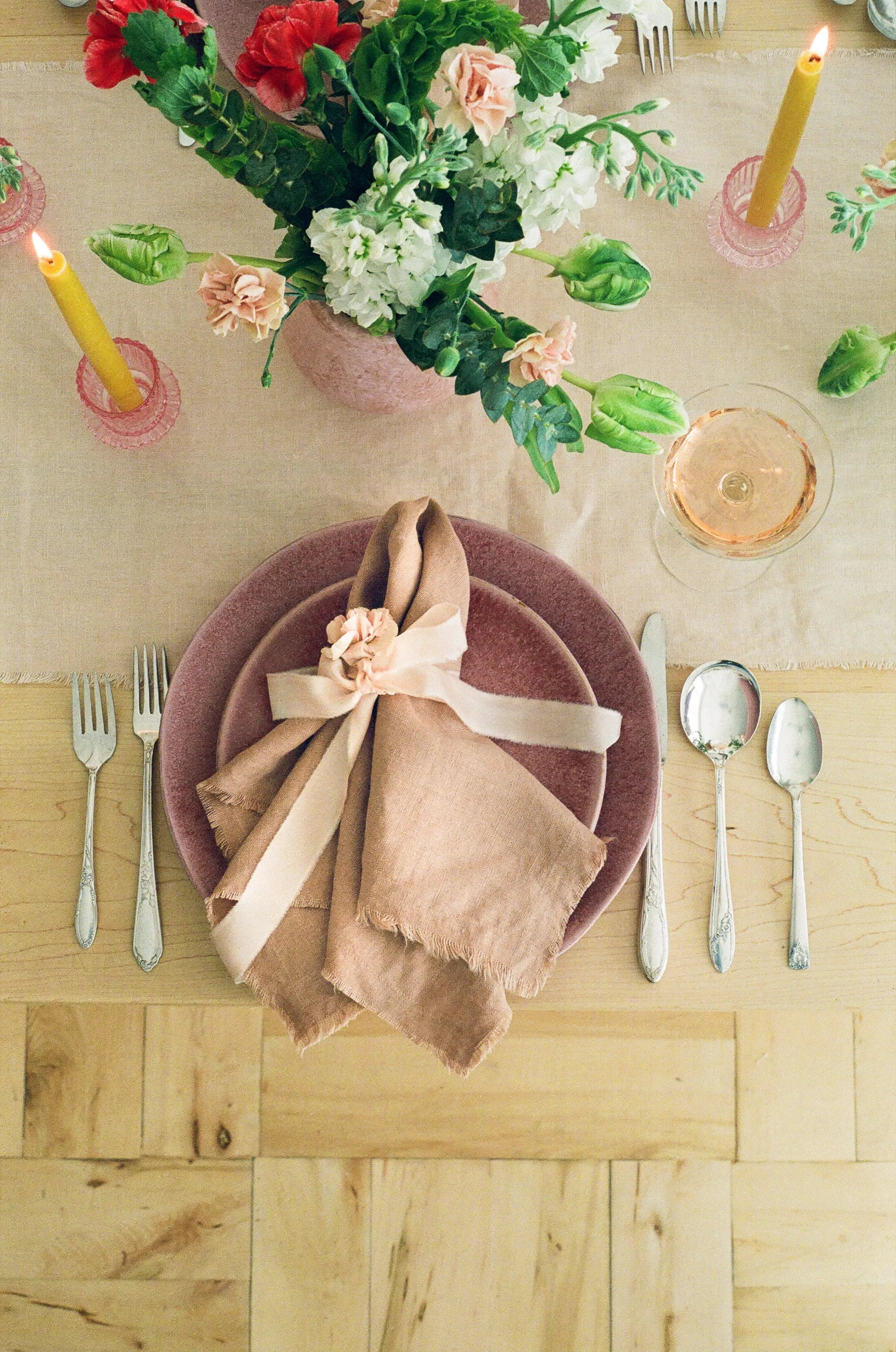 Mauve Linen Napkin Set