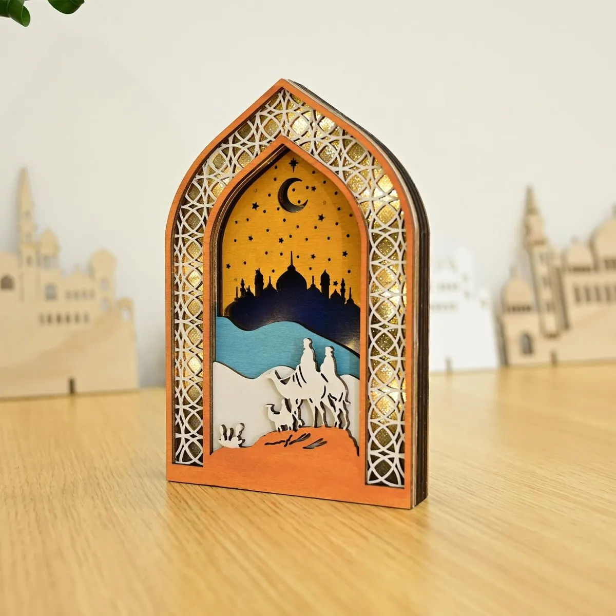 MR064 Wooden Luminous LED Creative Decorations