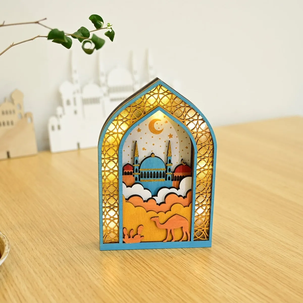 MR064 Wooden Luminous LED Creative Decorations