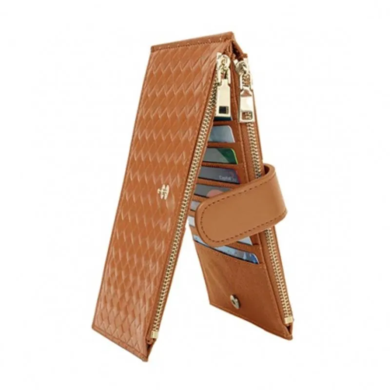 Multi-Functional Woven Leather RFID Wallet