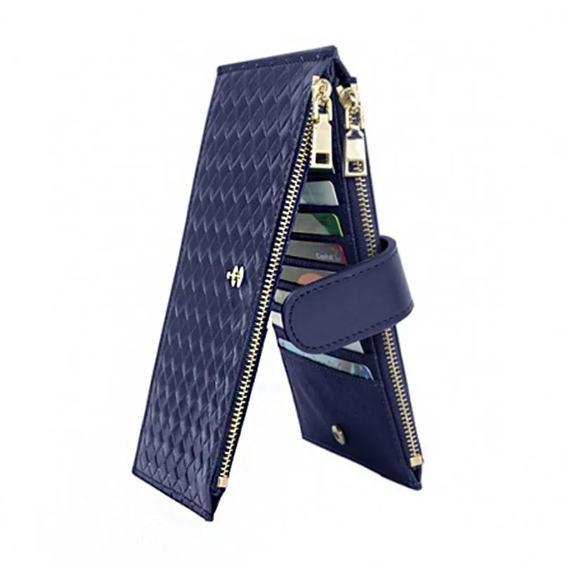 Multi-Functional Woven Leather RFID Wallet