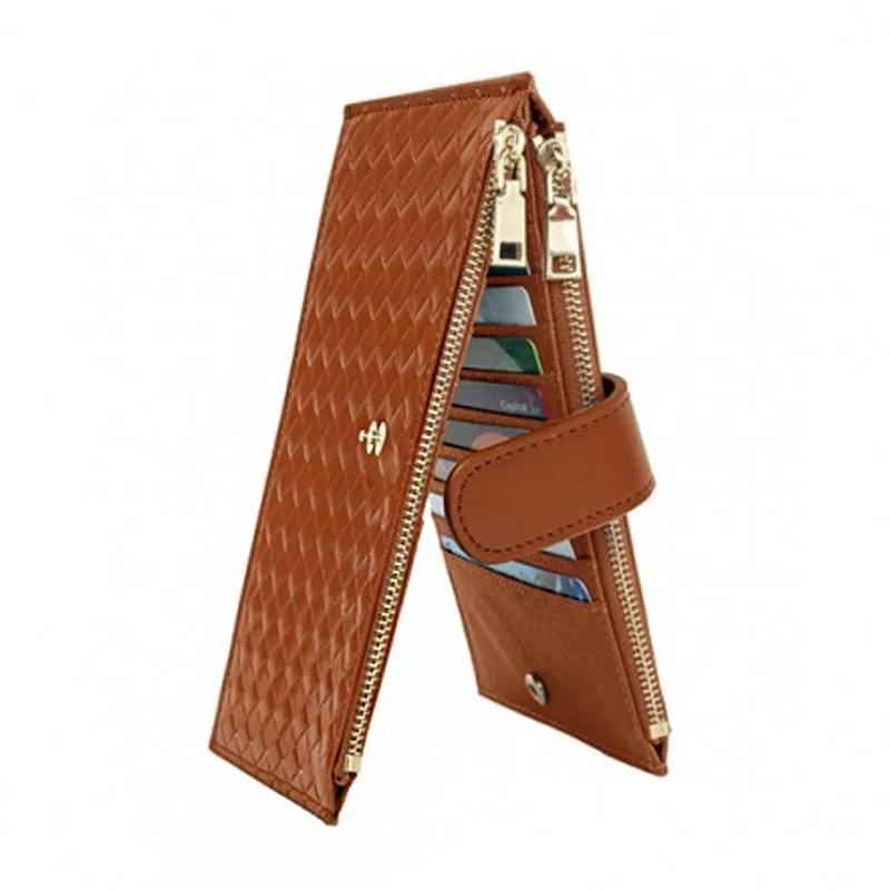 Multi-Functional Woven Leather RFID Wallet