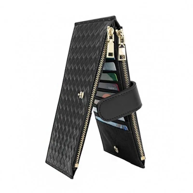 Multi-Functional Woven Leather RFID Wallet