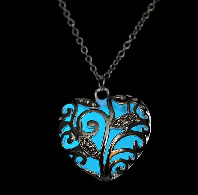 Nature's Heart Luminous Glow in the Dark Necklace
